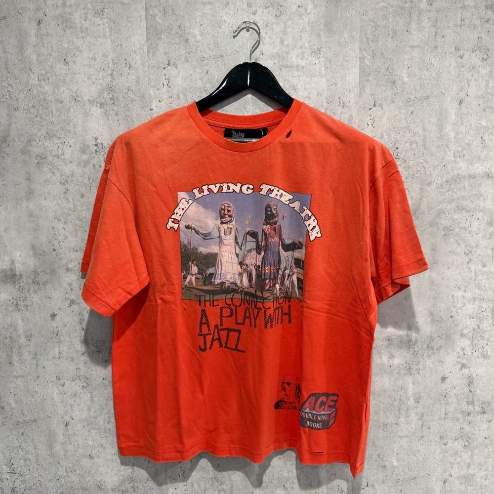 Rats The Living Theatre Connection Play With Jazz Graphic T-Shirt Orange M/XL